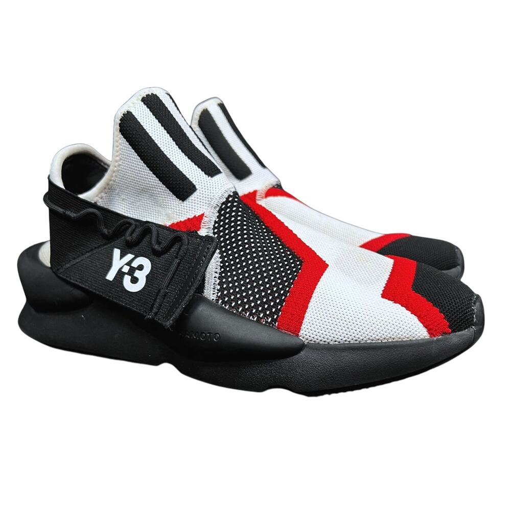 Adidas Y-3 Men's US 9.5 Kaiwa Knit Black White Red Sneakers $400 Retail